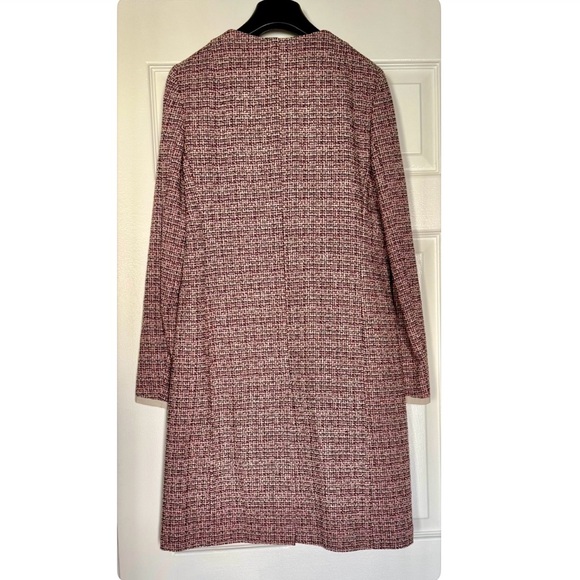 Weekend Max Mara Women’s PinkTweed Coat with Ribbon Accents Size 8 - Picture 4 of 8